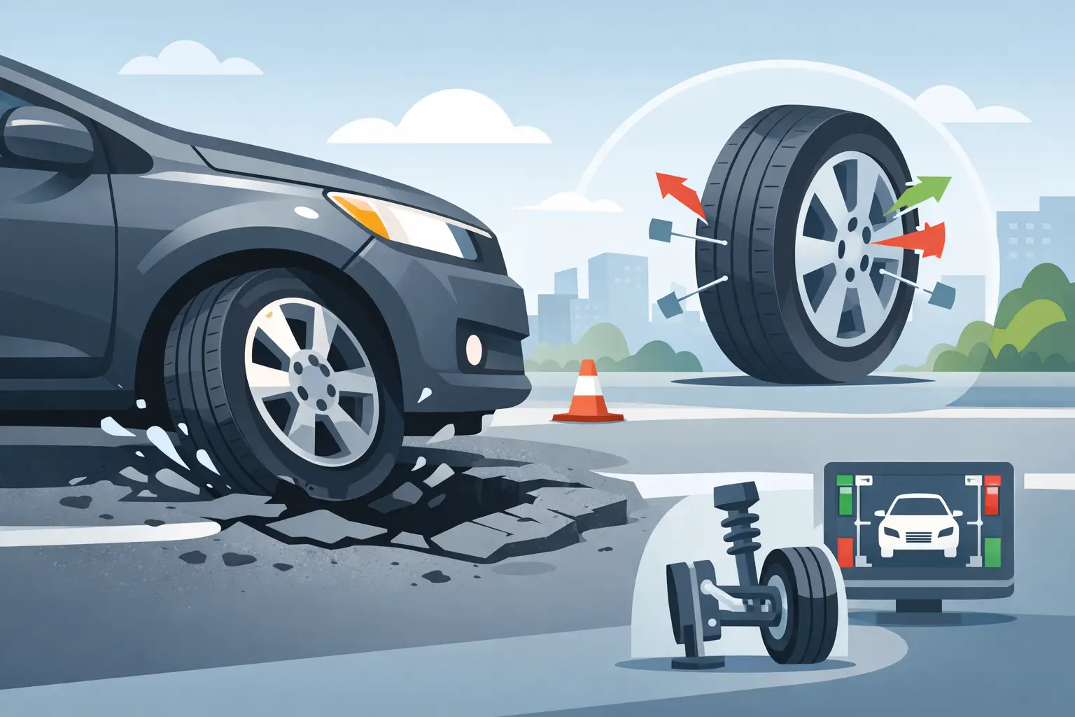 7 Signs You Need Wheel Alignment After a Pothole